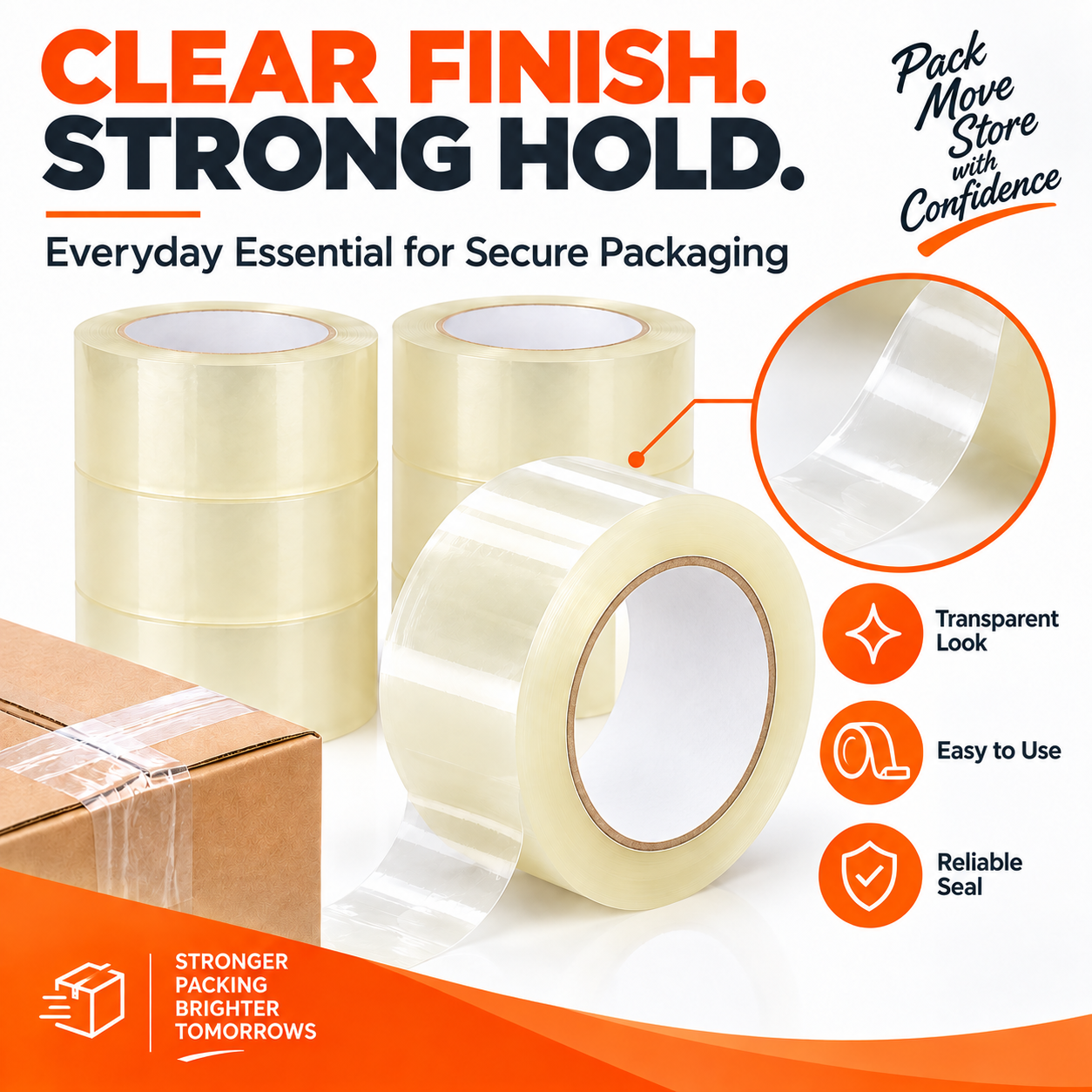 Transparent BOPP packing tape 48 mm x 50 m — Arrowpack