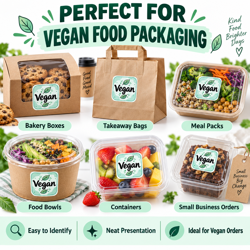Vegan stickers self-adhesive backing