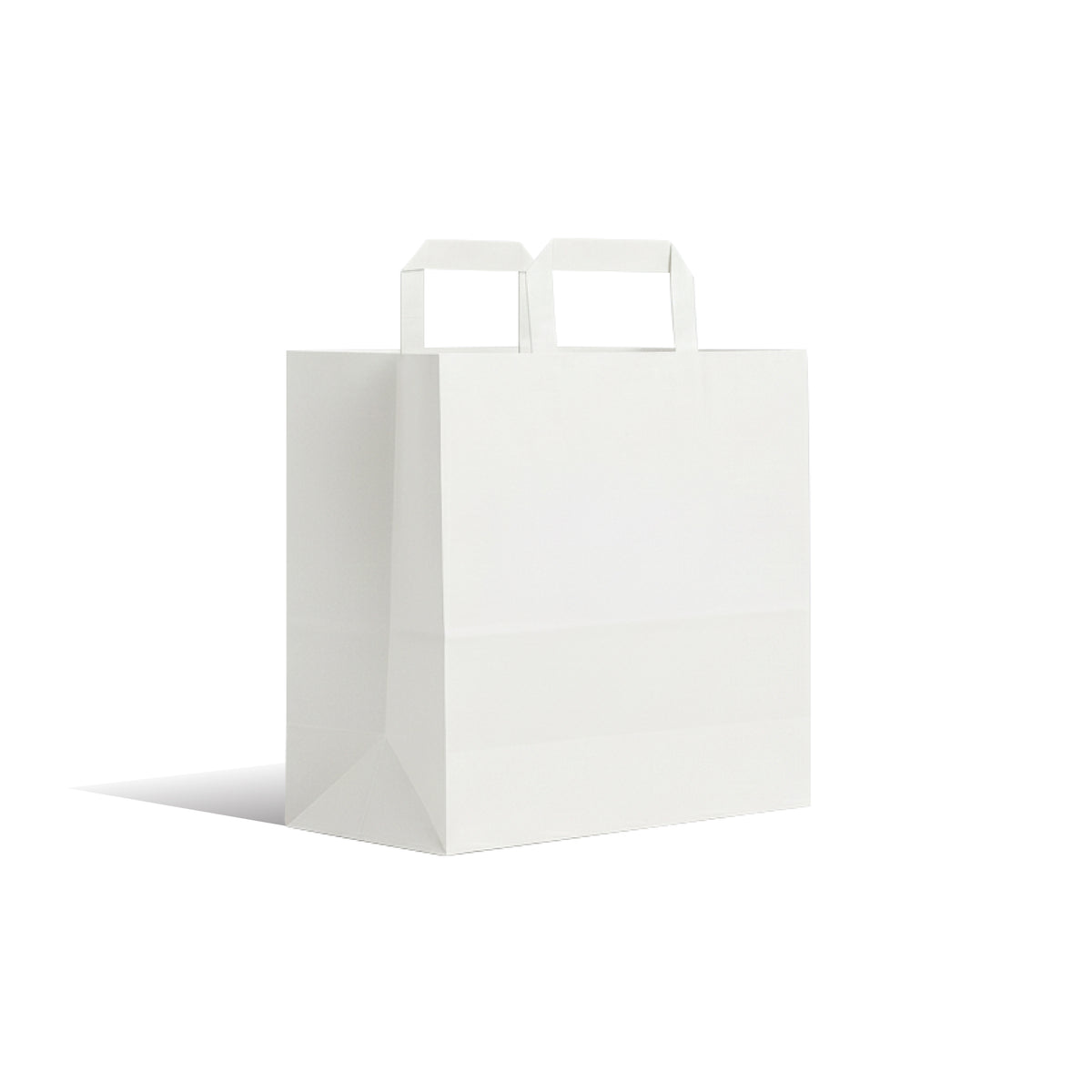 White Flat Handle Paper Bag 29x15x29.5 cm, Pack of 250